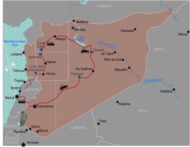 Itinerario del mio viaggio indipendente in Siria e Libano