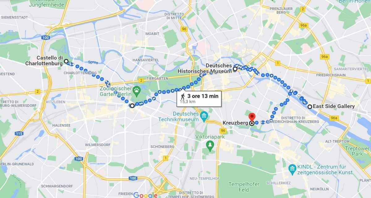 Mappa itinerario Berlino giorno 3