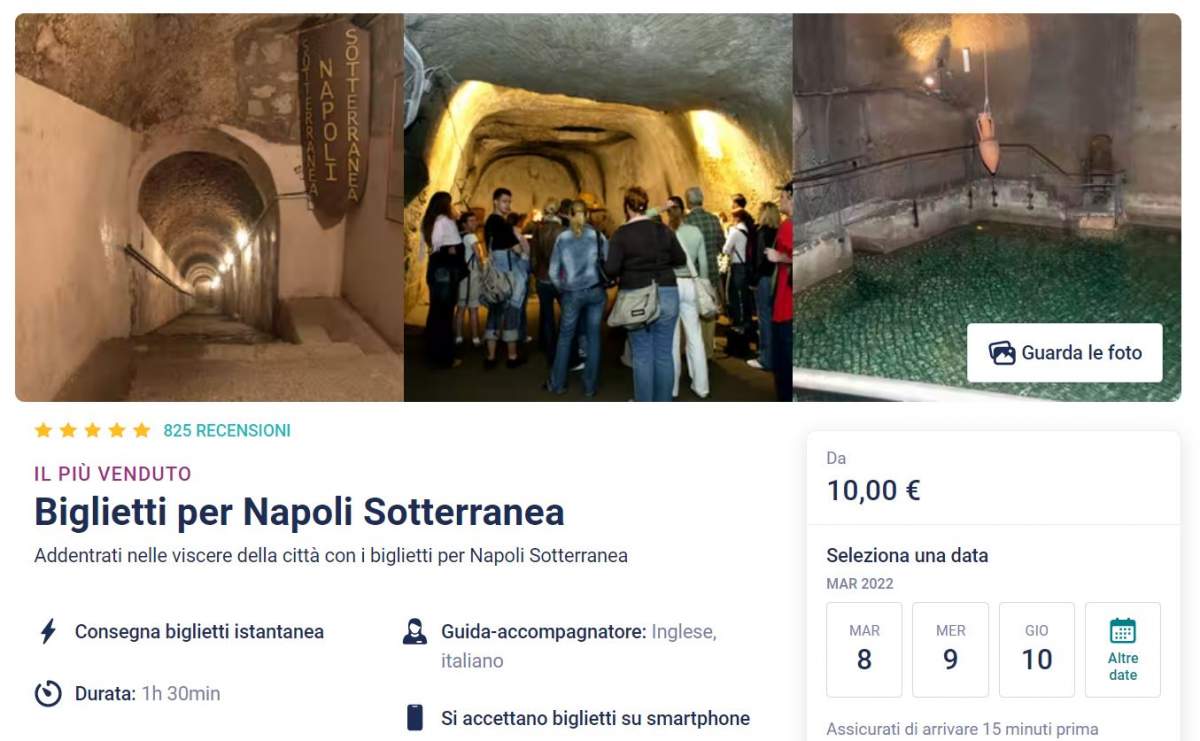 Napoli sotterranea biglietti e visite guidate