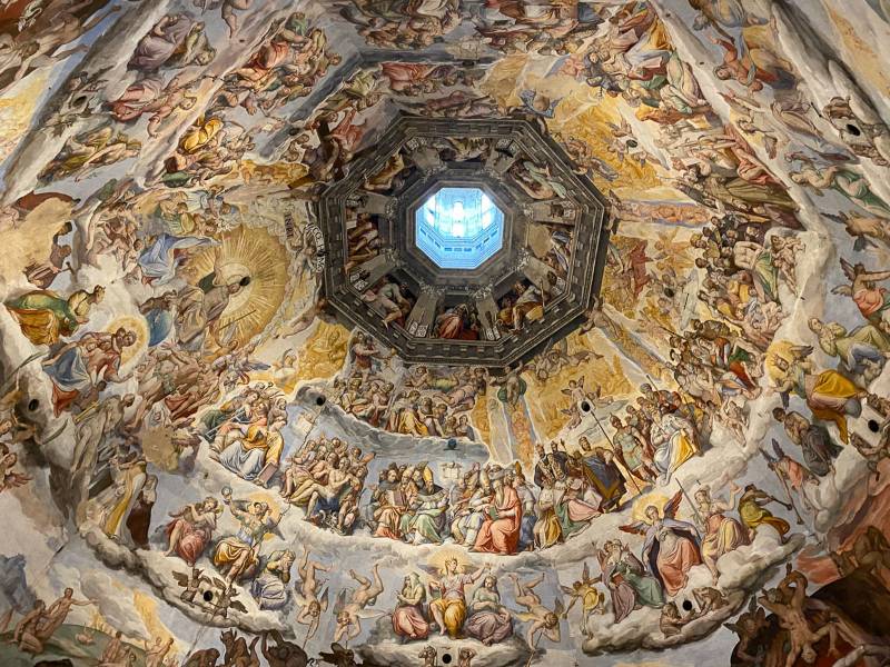 Affreschi del Vasari che rappresentano il Giudizio Universale nella Cupola del Brunelleschi